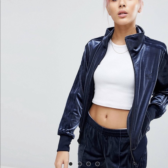 adidas velvet track top